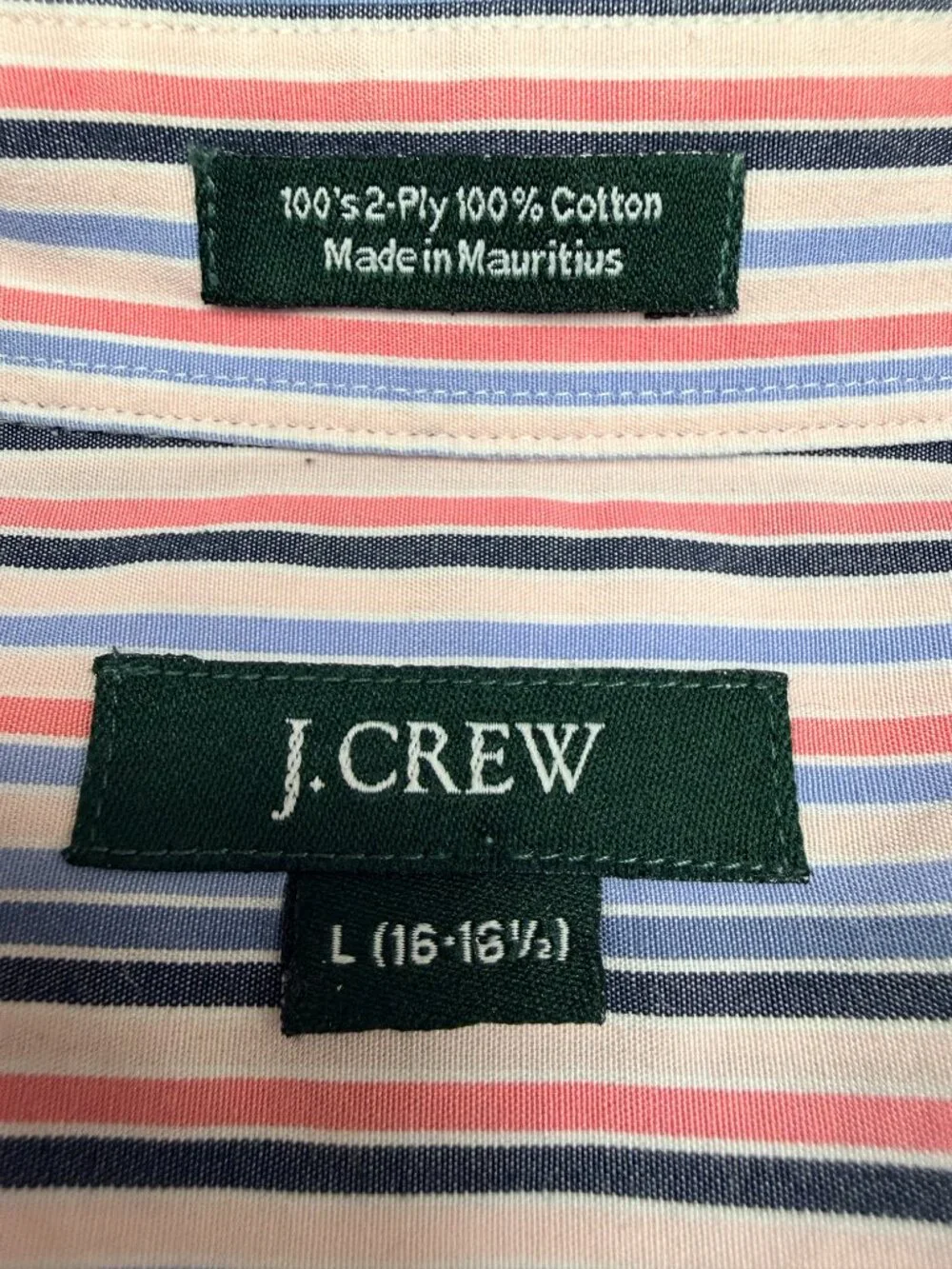 J. CREW | Men's | VINTAGE | 100's 2-Ply Striped Cotton Button Down | Size L